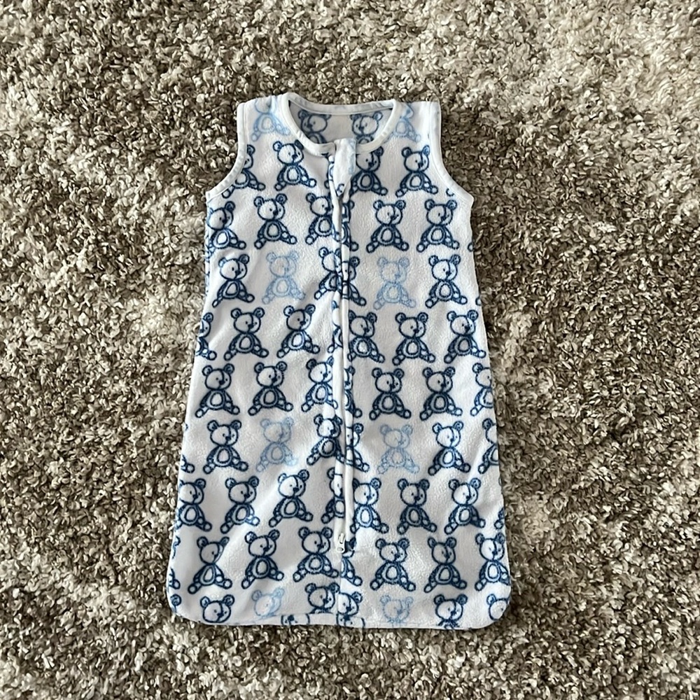 George Fleece Teddy Bear Blue Sleepsack